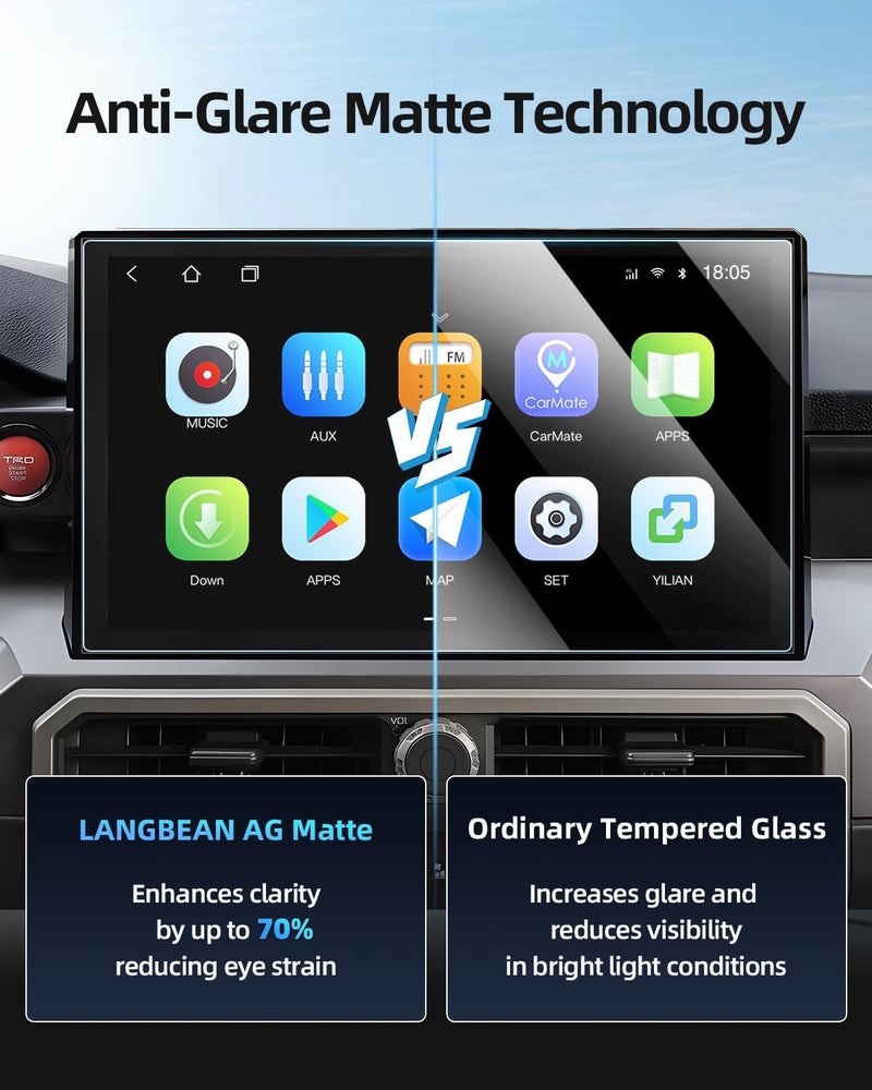 LANGBEAN Anti-Glare Matte 14-Inch Screen Protector for 2024-2025 Tacoma (TRD Pro/Trailhunter/Limited/TRD Pro/TRD Off-Road) Infotainment Touchscreen, 2025 Tacoma Accessories - Image 3